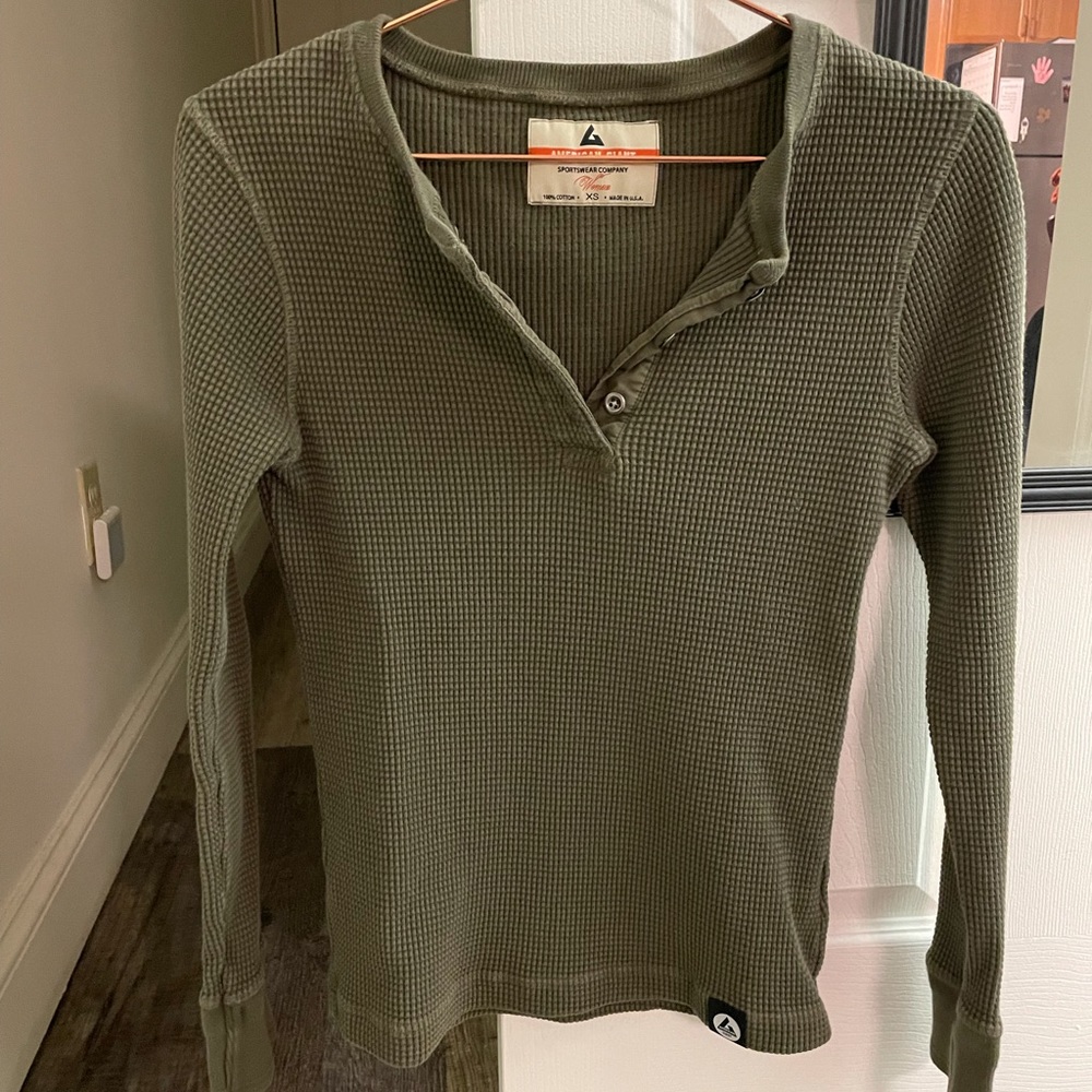 American giant women’s waffle thermal XS